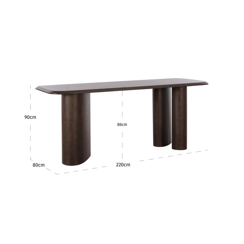 Thekentisch Prancer brown für Küche & Barbereich, 220 cm breit