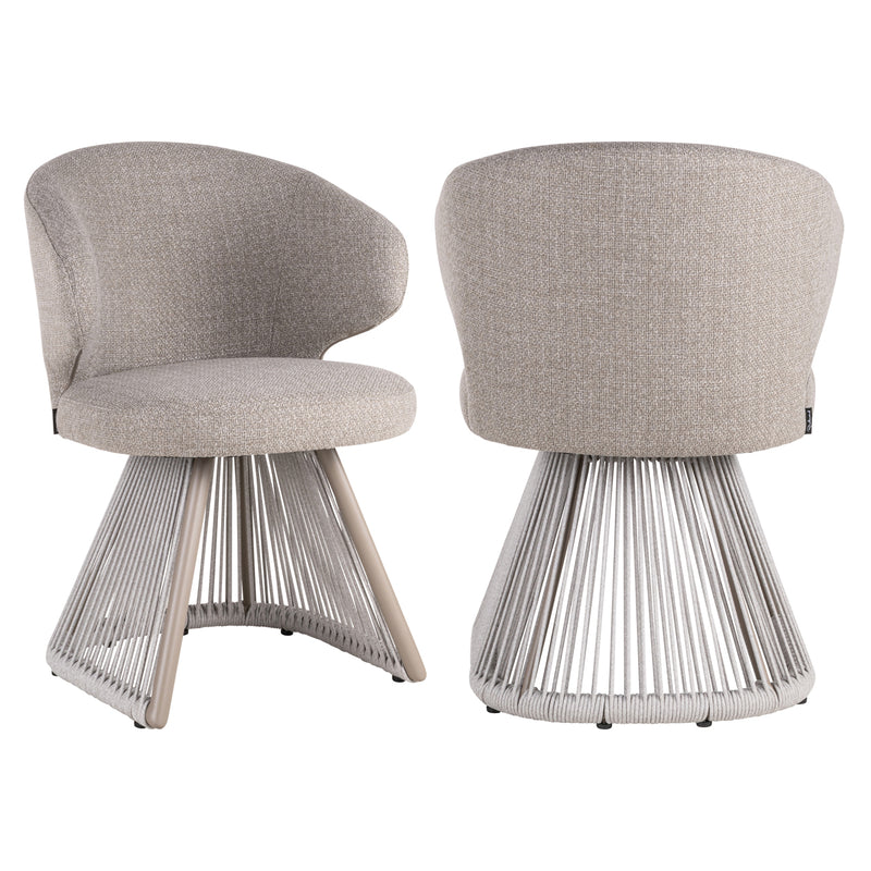 Outdoor Stuhl Nuba greige alpine mit Aluminiumgestell & Seilgeflecht