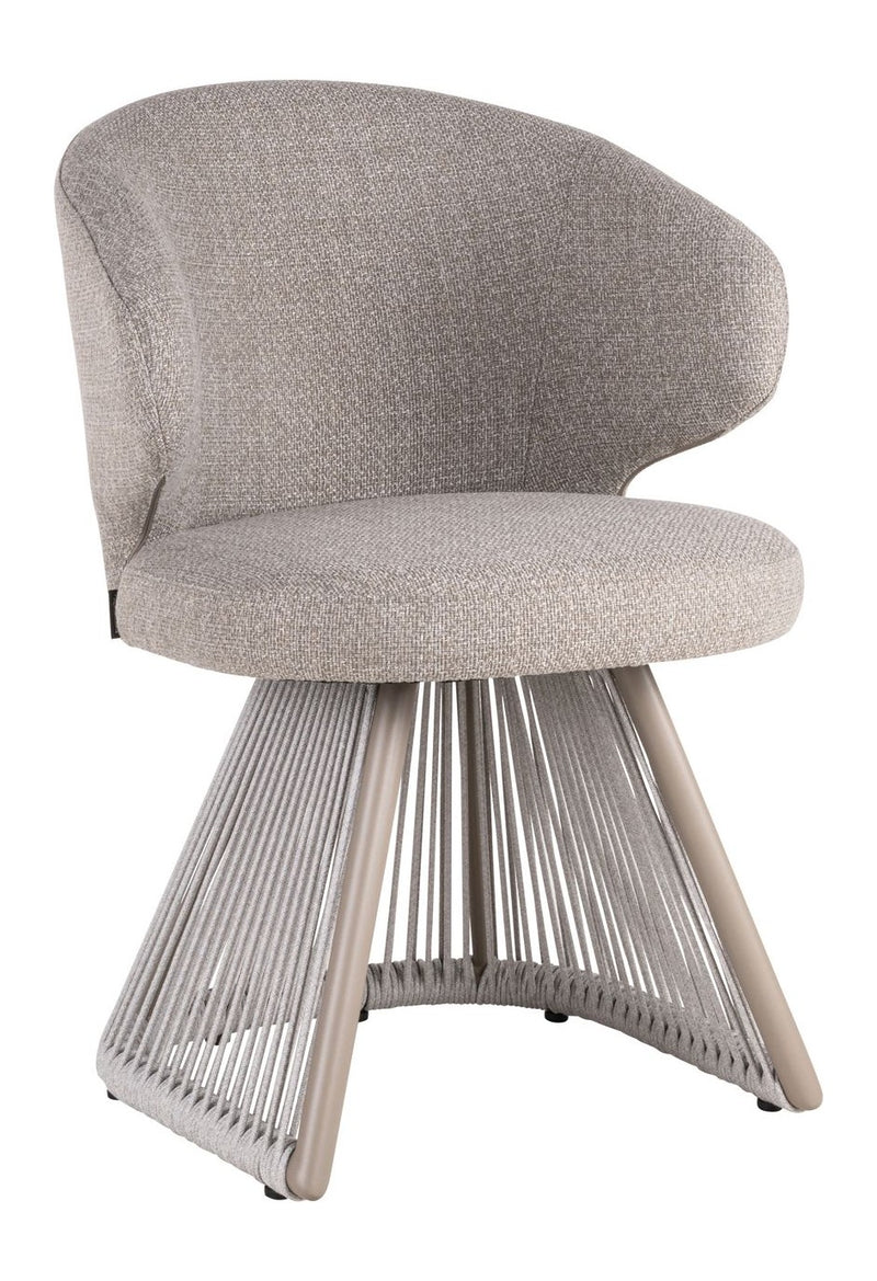Outdoor Stuhl Nuba greige alpine mit Aluminiumgestell & Seilgeflecht