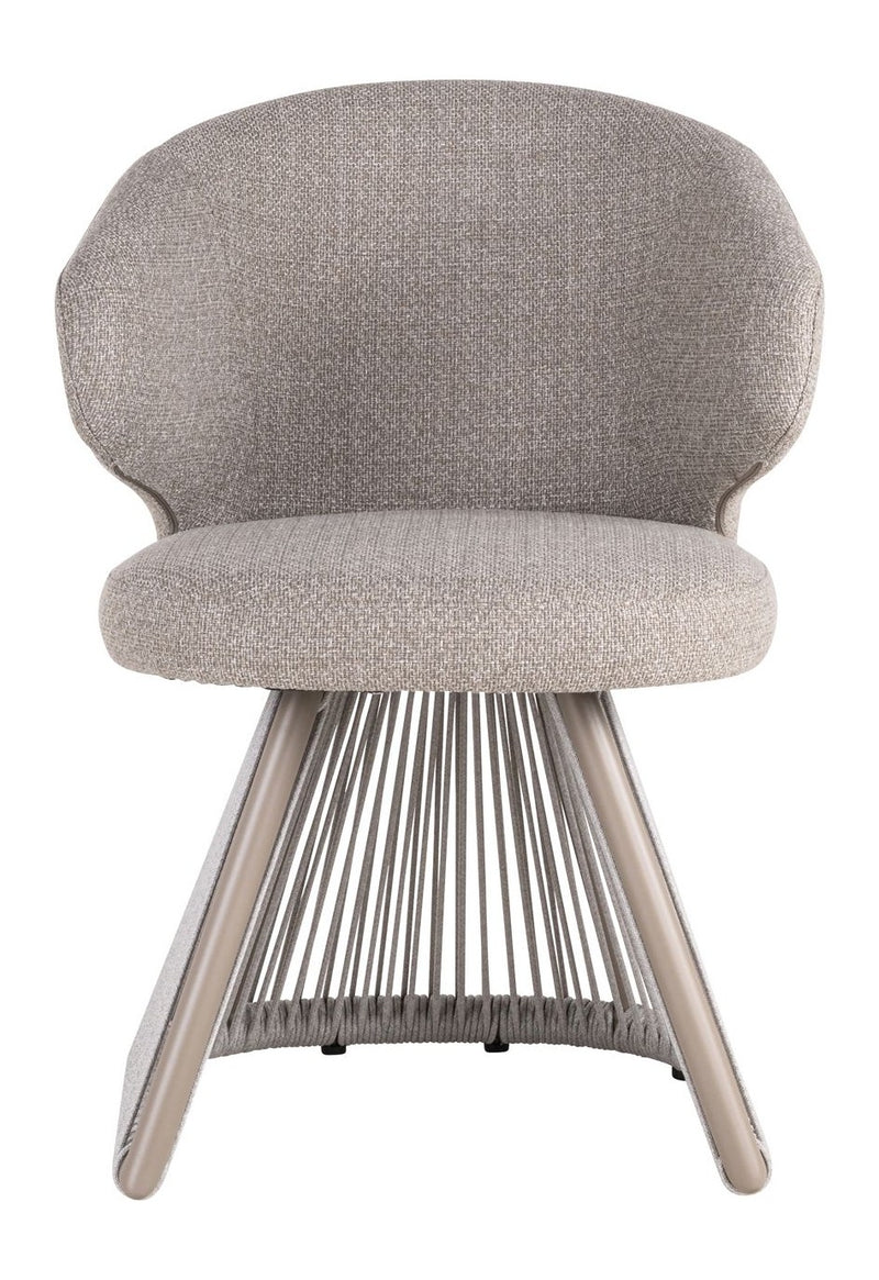 Outdoor Stuhl Nuba greige alpine mit Aluminiumgestell & Seilgeflecht