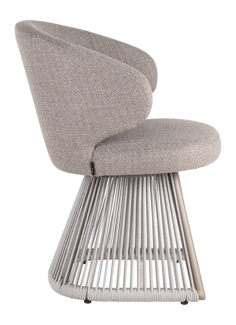 Outdoor Stuhl Nuba greige alpine mit Aluminiumgestell & Seilgeflecht