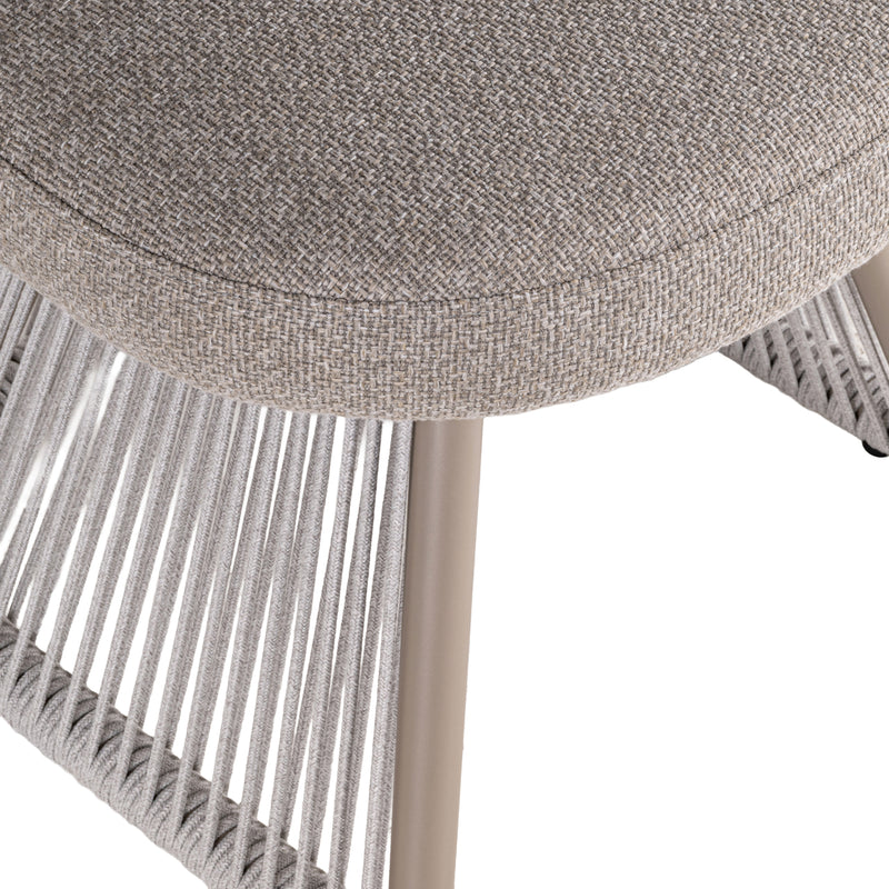 Outdoor Stuhl Nuba greige alpine mit Aluminiumgestell & Seilgeflecht