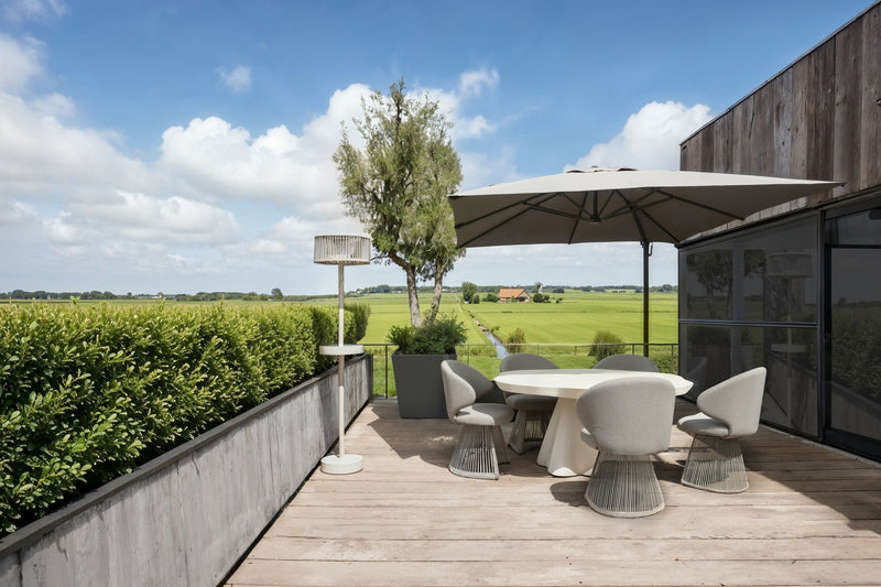 Outdoor Stuhl Nuba greige alpine mit Aluminiumgestell & Seilgeflecht