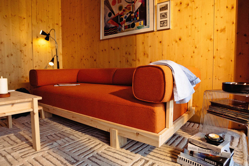 Schlafsofa STAY Sofa Bed mit Taschenfederkern Kiefer massiv unfinished