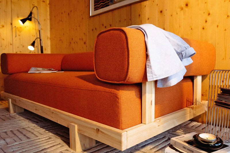 Schlafsofa STAY Sofa Bed mit Taschenfederkern Kiefer massiv unfinished