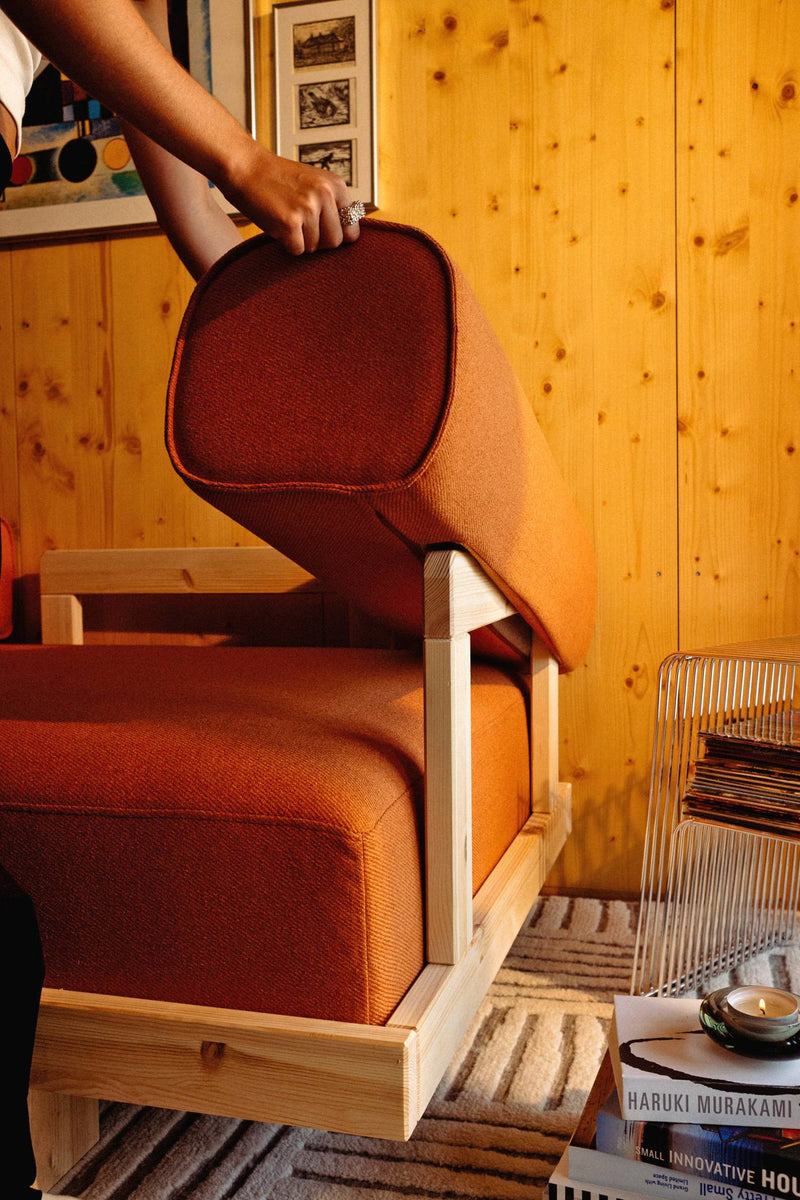 Schlafsofa STAY Sofa Bed mit Taschenfederkern Kiefer massiv unfinished