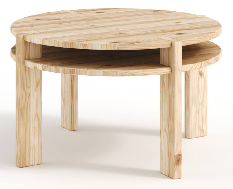 Couchtisch TUCK Coffee Table 70 cm Kiefer massiv unbehandelt von Karup