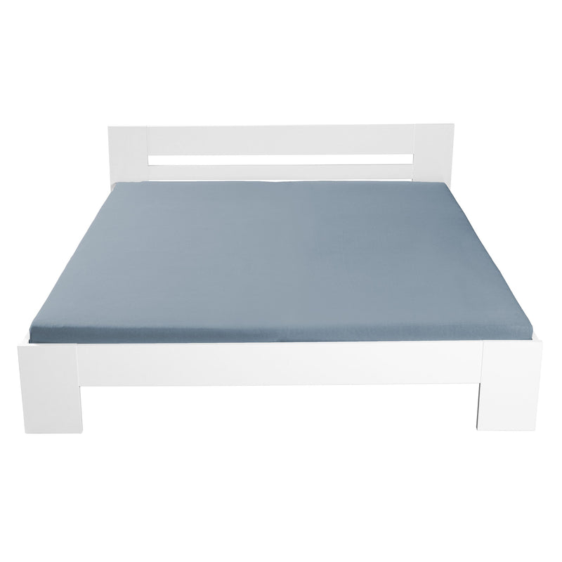 Einzelbett Annik 180x200 in Weiß, MDF-Bettgestell fürs Schlafzimmer