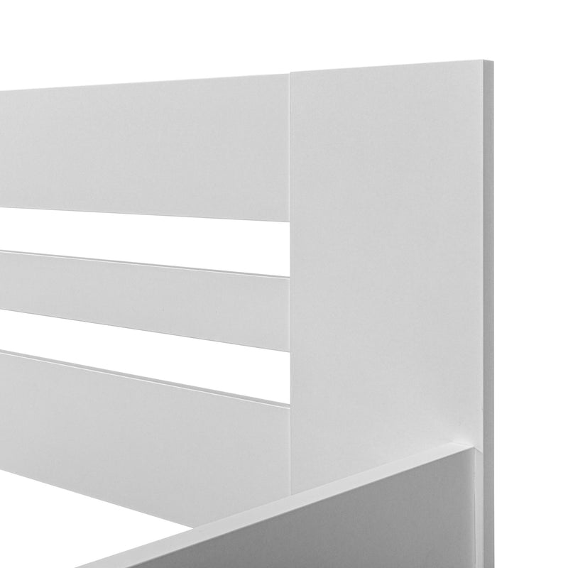 Einzelbett Annik 180x200 in Weiß, MDF-Bettgestell fürs Schlafzimmer