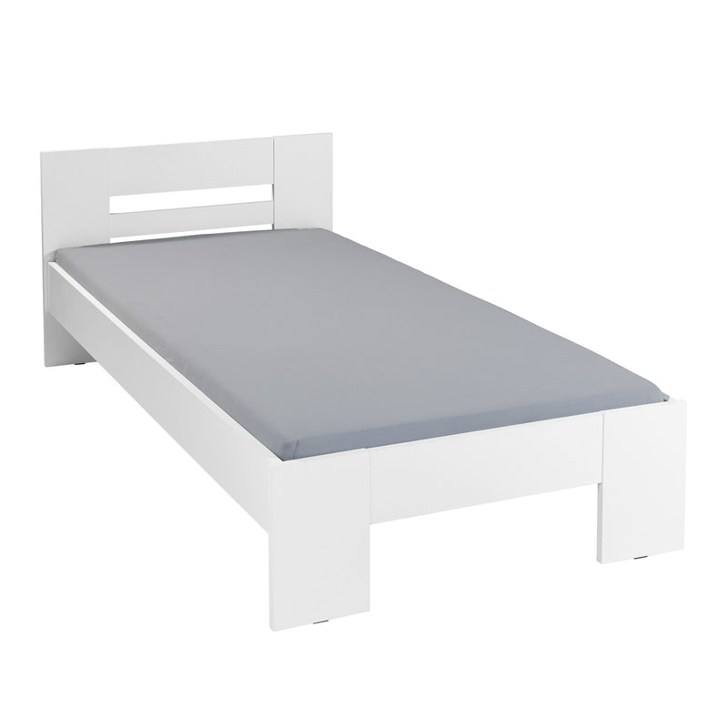 Einzelbett Annik 90x200 Weiß aus MDF für Schlaf- & Kinderzimmer