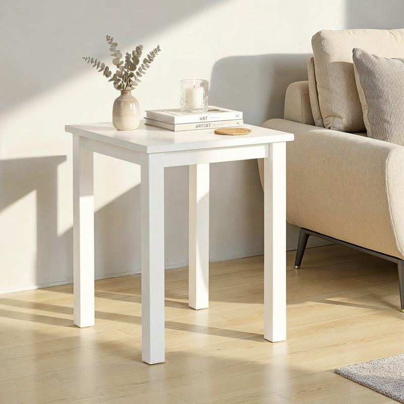 Beistelltisch Asgar Massivholz Kiefer in Weiß fürs Wohnzimmer
