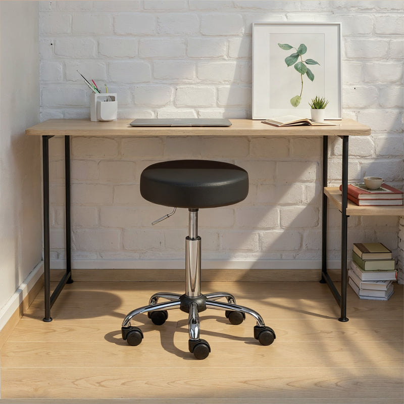 Drehhocker Asra Schwarz mit Gaslift, höhenverstellbar für Büro
