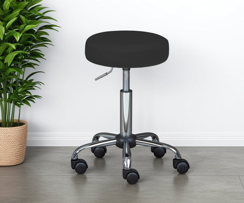 Drehhocker Asra Schwarz mit Gaslift, höhenverstellbar für Büro