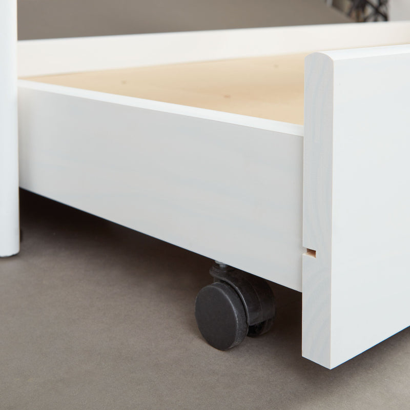 Funktionsbett Leonie 90x190 cm Massivholz Kiefer Weiß mit Ausziehbett