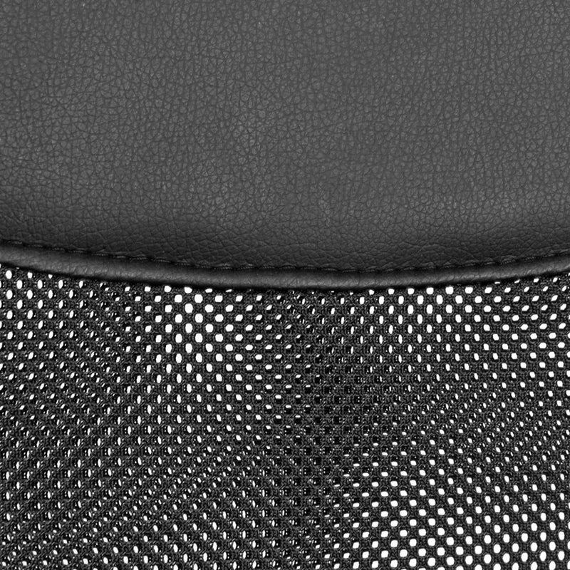 Drehstuhl Torino mit Mesh-Rücken, Kunstleder und Rollen in Schwarz