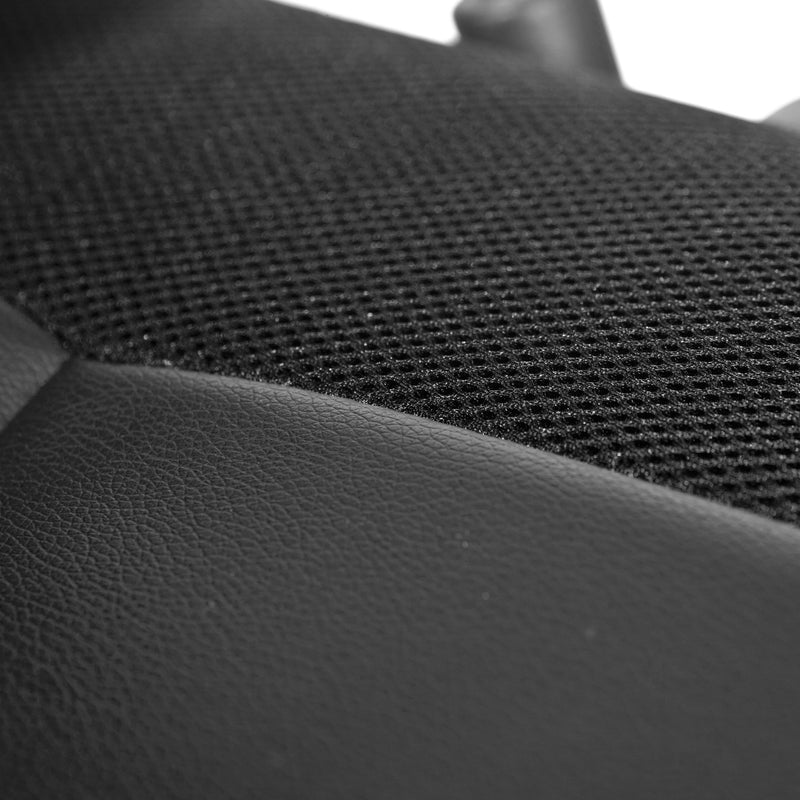 Drehstuhl Torino mit Mesh-Rücken, Kunstleder und Rollen in Schwarz