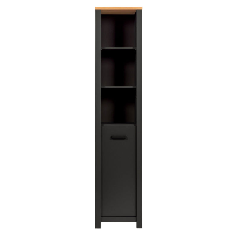 Badschrank Veneto Hochschrank Anthrazit mit Artisan-Eiche-Optik