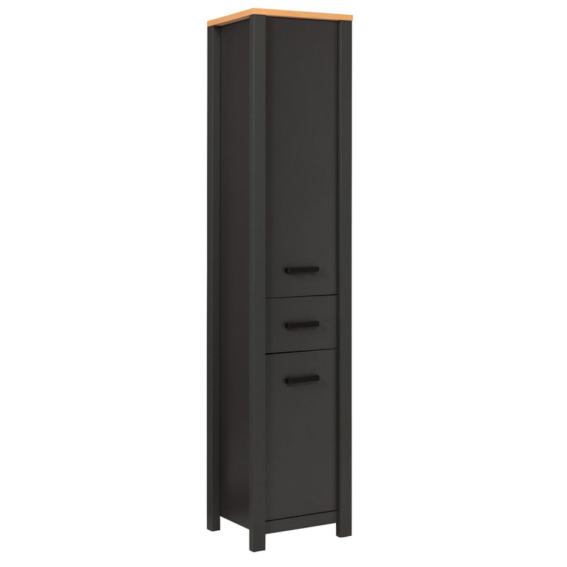 Badschrank Veneto Hochschrank in Anthrazit mit Softclose-Türen