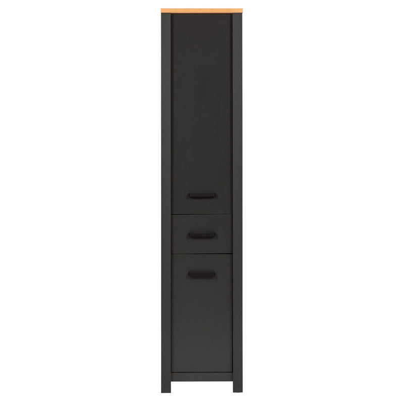 Badschrank Veneto Hochschrank in Anthrazit mit Softclose-Türen