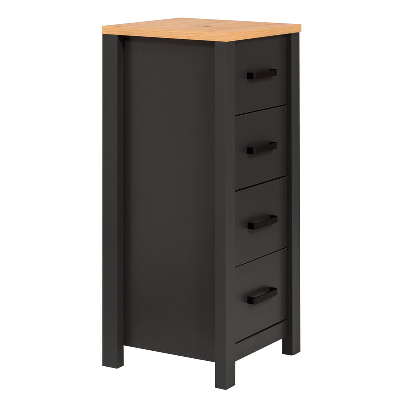 Badschrank Veneto Midischrank Anthrazit mit Artisan Eiche Optik