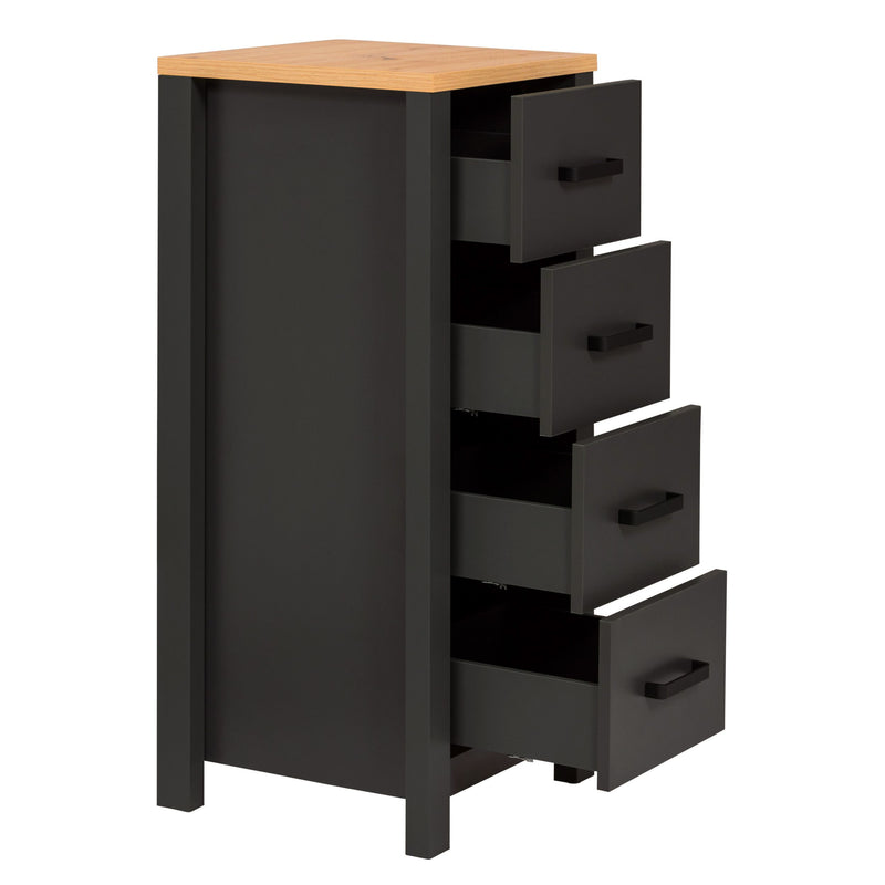 Badschrank Veneto Midischrank Anthrazit mit Artisan Eiche Optik