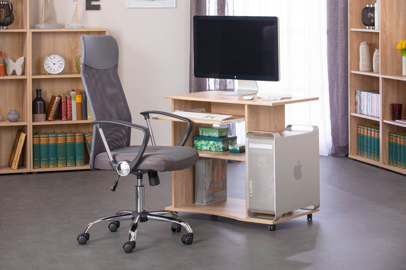 Schreibtisch Durini mit Rollen in Sonoma-Eiche für Büro & Kinderzimmer