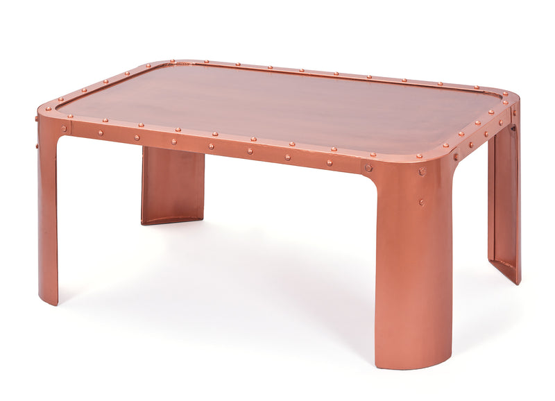 Couchtisch Gormur Kupfer mit Metallgestell im Industrial-Design