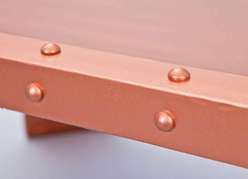 Couchtisch Gormur Kupfer mit Metallgestell im Industrial-Design