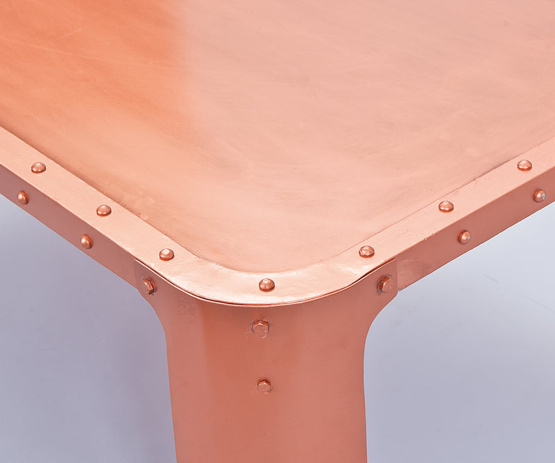 Couchtisch Gormur Kupfer mit Metallgestell im Industrial-Design