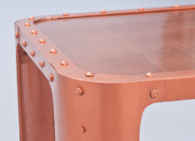 Couchtisch Gormur Kupfer mit Metallgestell im Industrial-Design