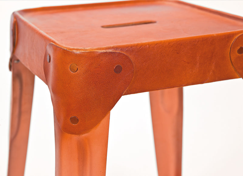 Hocker Reema im 4er-Set, Vintage-Design aus Metall in Kupfer