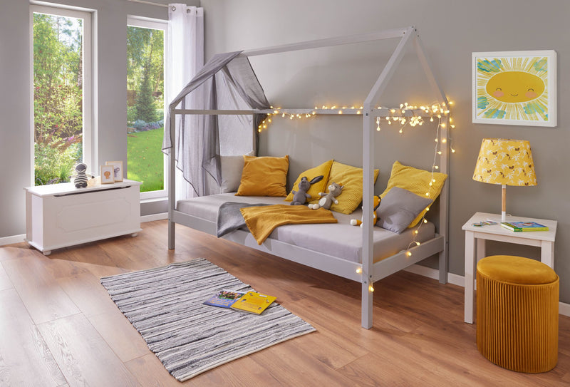 Hausbett Sun Road Grau aus Massivholz Kiefer fürs Kinderzimmer