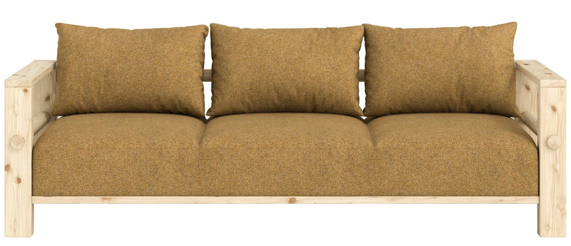 Schlafsofa BARE Sofa Bed mit Taschenfederkern Kiefer massiv unfinished