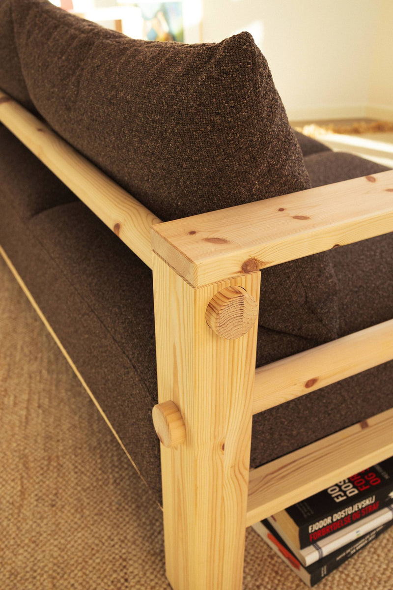Schlafsofa BARE Sofa Bed mit Taschenfederkern Kiefer massiv unfinished
