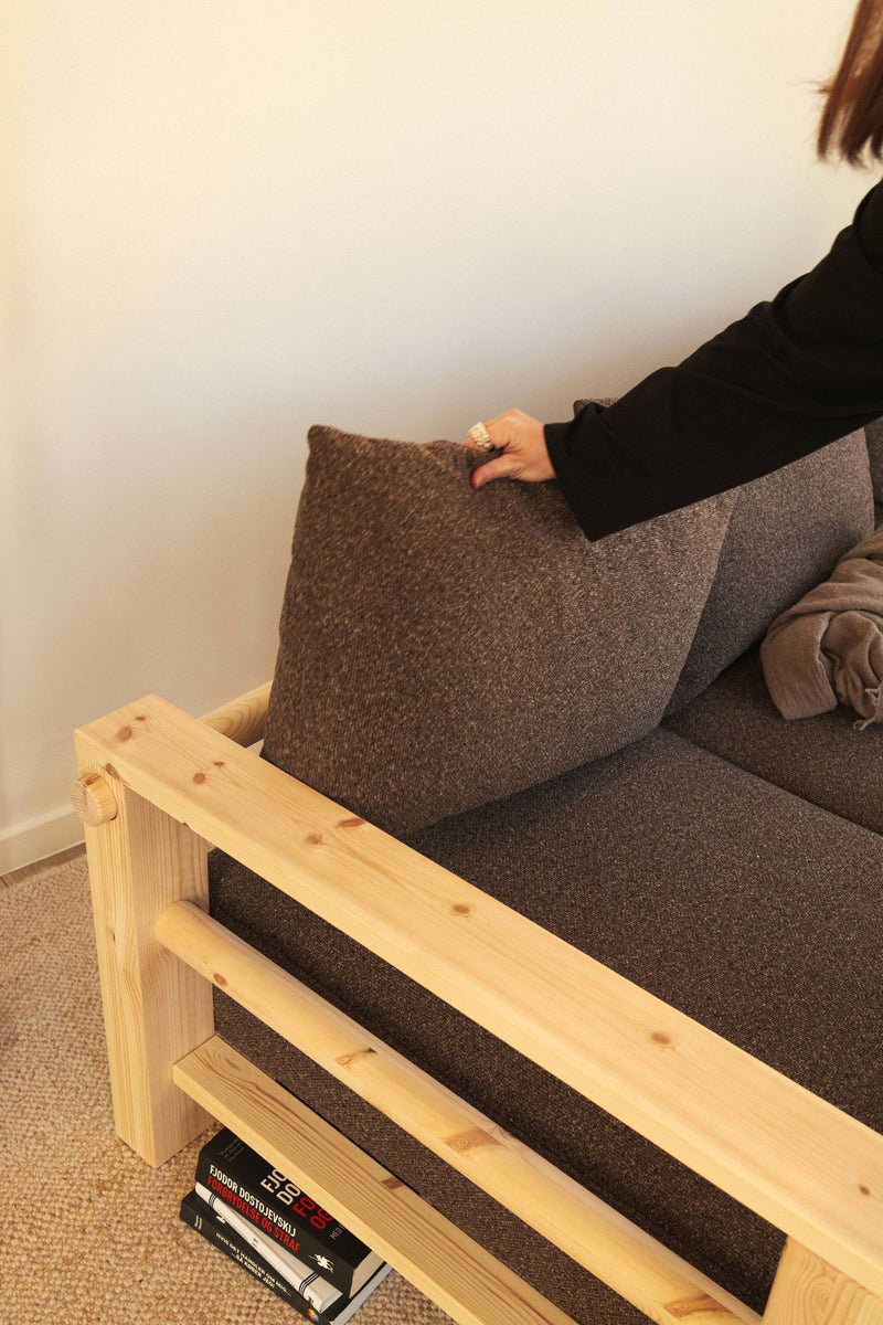 Schlafsofa BARE Sofa Bed mit Taschenfederkern Kiefer massiv unfinished
