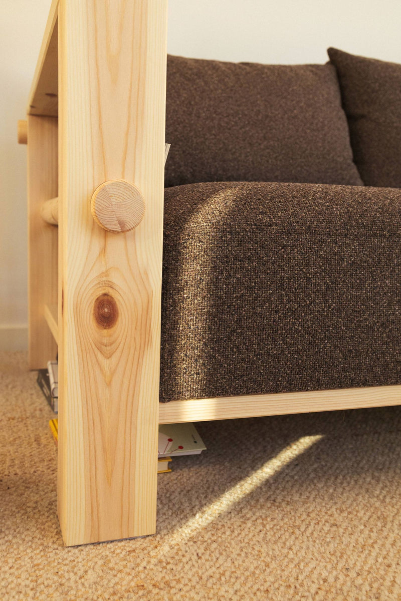 Schlafsofa BARE Sofa Bed mit Taschenfederkern Kiefer massiv unfinished