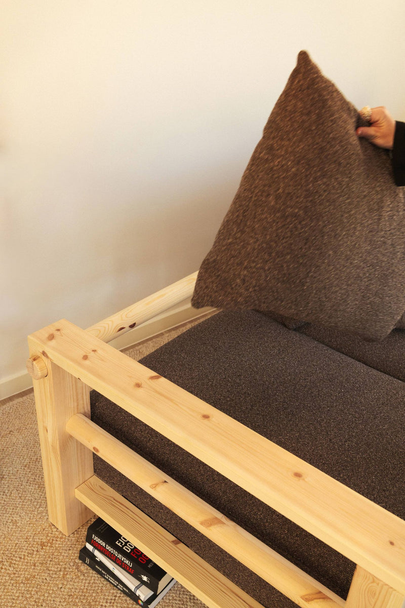 Schlafsofa BARE Sofa Bed mit Taschenfederkern Kiefer massiv unfinished