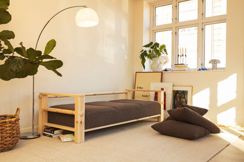 Schlafsofa BARE Sofa Bed mit Taschenfederkern Kiefer massiv unfinished