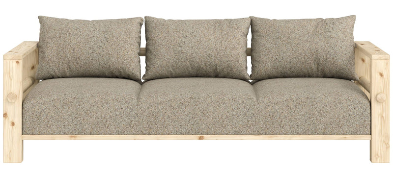 Schlafsofa BARE Sofa Bed mit Taschenfederkern Kiefer massiv unfinished