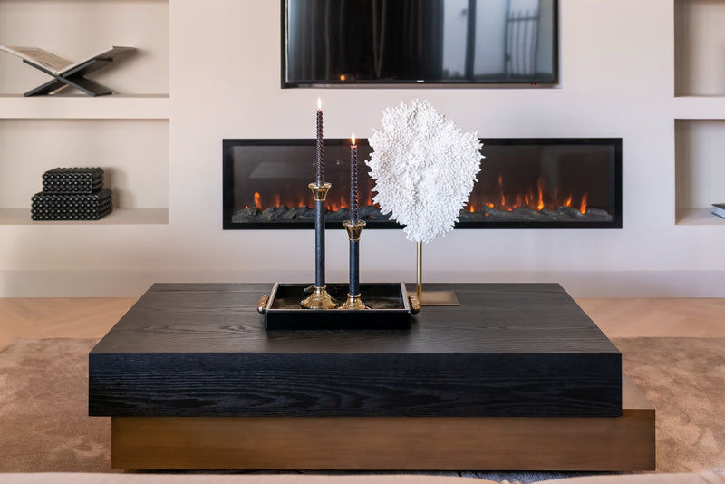 Tablett Liv black/gold – edles Deko-Tablett aus Eisen, MDF & Glas