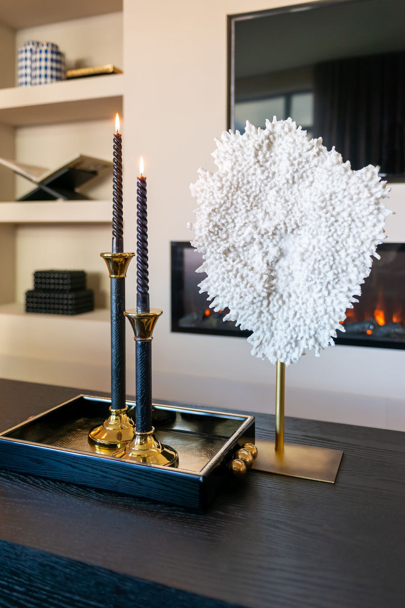 Tablett Liv black/gold – edles Deko-Tablett aus Eisen, MDF & Glas