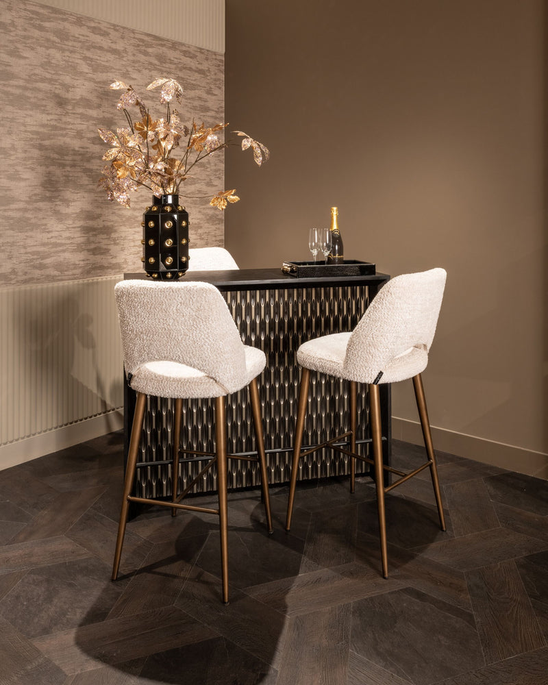 Tablett Liv black/gold – edles Deko-Tablett aus Eisen, MDF & Glas