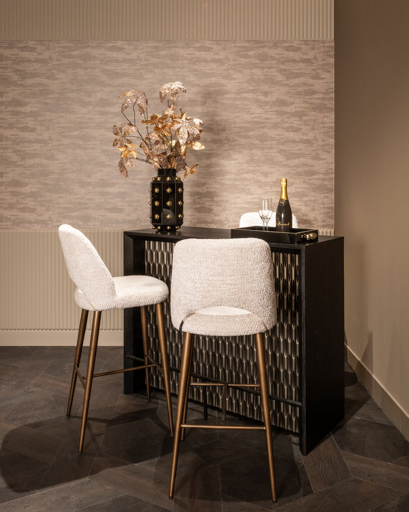 Tablett Liv black/gold – edles Deko-Tablett aus Eisen, MDF & Glas