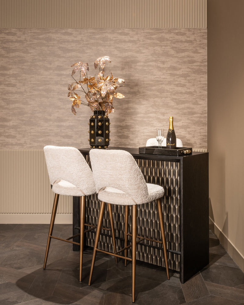 Tablett Liv black/gold – edles Deko-Tablett aus Eisen, MDF & Glas