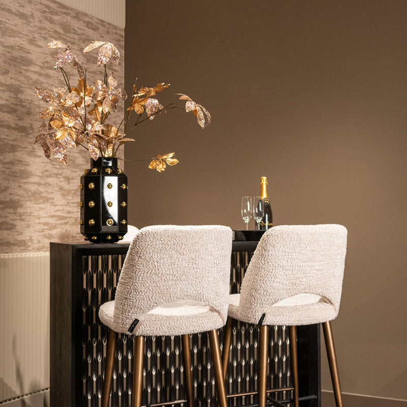 Tablett Liv black/gold – edles Deko-Tablett aus Eisen, MDF & Glas