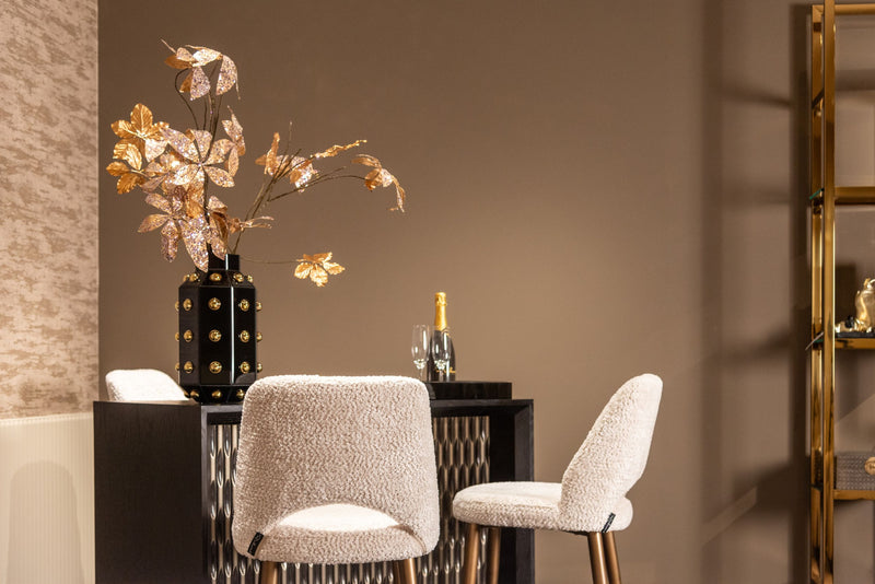 Tablett Liv black/gold – edles Deko-Tablett aus Eisen, MDF & Glas