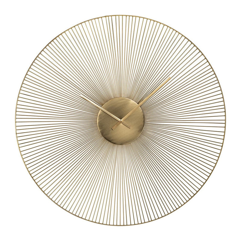 Wanduhr Audrey Gold, Ø 90 cm, ziffernloses Design aus Eisen