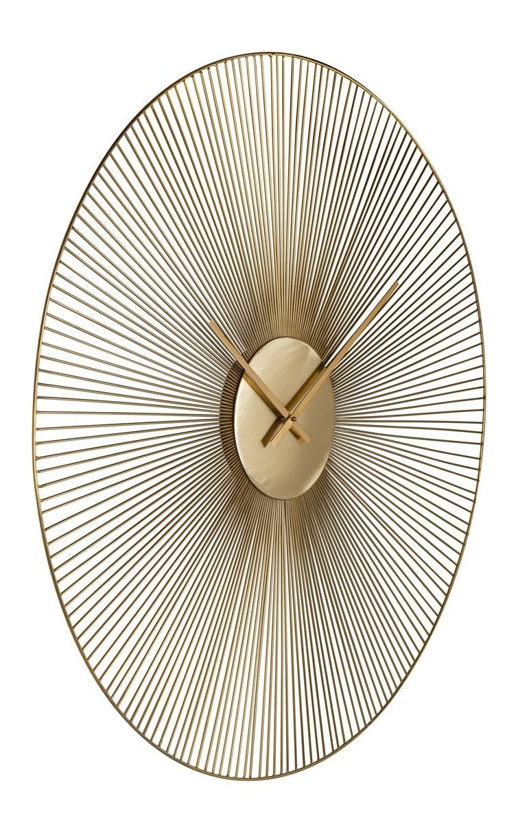 Wanduhr Audrey Gold, Ø 90 cm, ziffernloses Design aus Eisen