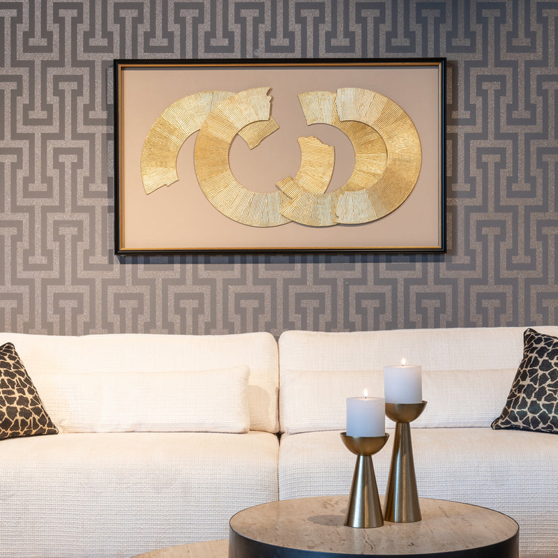 Richmond Wandkunst Eden black/gold – abstraktes Wandbild 145 cm