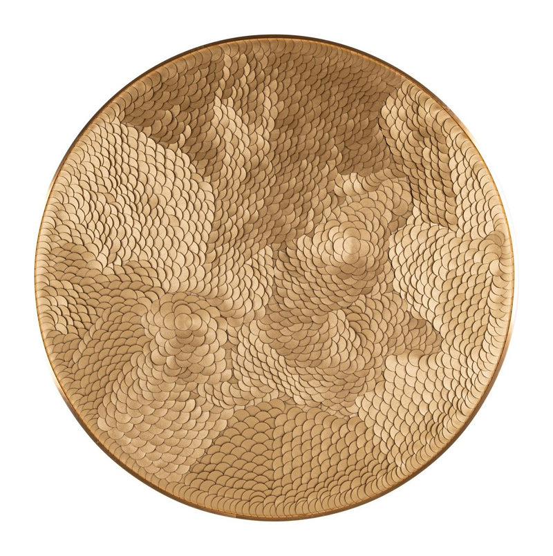 Richmond Wandkunst Bloom gold, Blumenrelief-Wanddeko, 110x110 cm